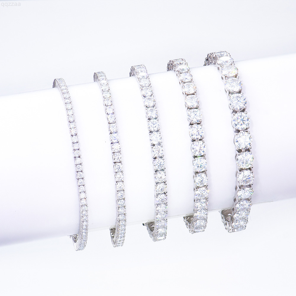 High Quality 925 Silver Iced VVS Moissanite Fashinal Jewelry Tennis Chain Bracelet for Men Women