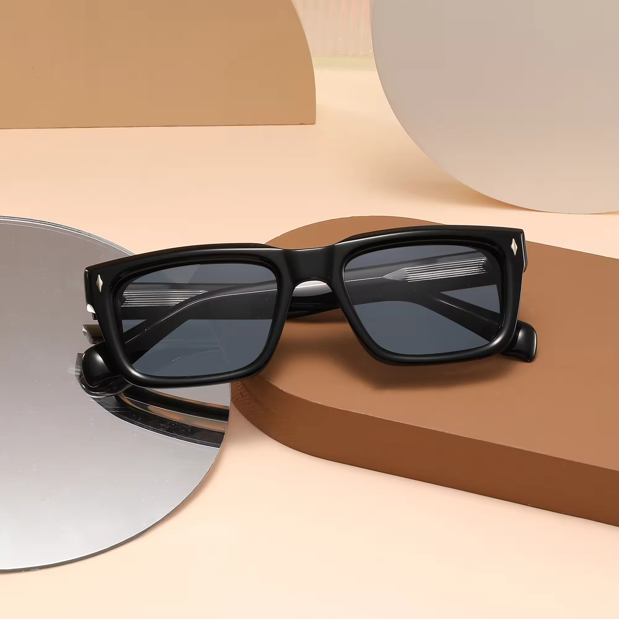 2024 high-quality luxury thick sunglasses box custom logo retro oversized acetate sunglasses