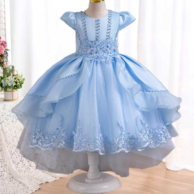 Summer New Girl Tail Birthday Party Evening Dress 4-12 Years Old Gorgeous Christmas Performance Dress Girl Party Ball Dress Z250904
