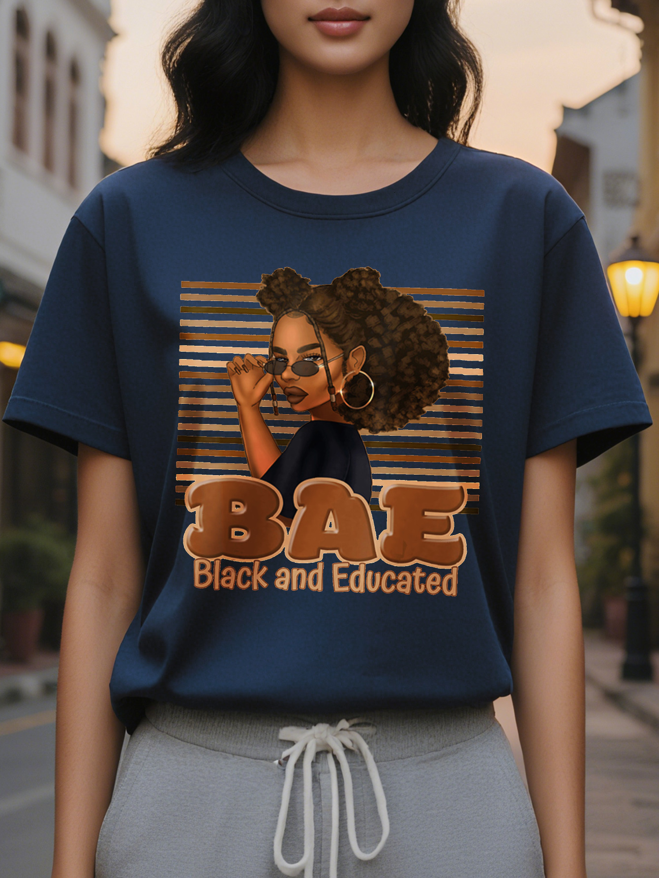 ibrant Tsartun Tshirts Letter Print Crew Neck T Shirt Soft Mid Elasticity Cotton Fabric hine Washable Regular