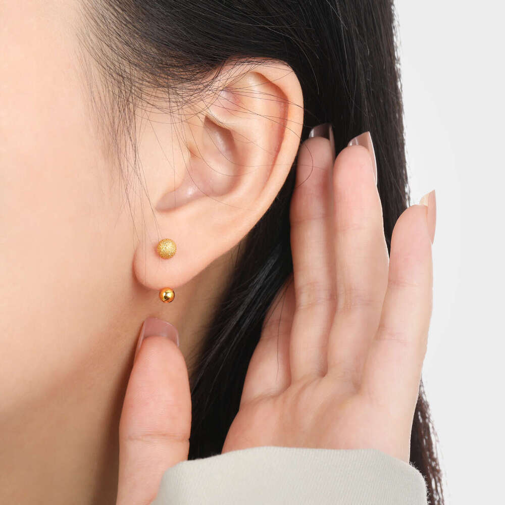 Korean Style Niche Minimalist Ins New Matte Bead U-Shaped Ear Bone Stud Fashion Personality Twist Screw Titanium Steel Earrings