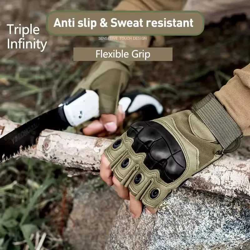 Mens Half Finger Tactical Gloves for Outdoor Sports Shooting Hunting Airsoft Motorcyc Cycling Military Sty ProtectionXJ250904