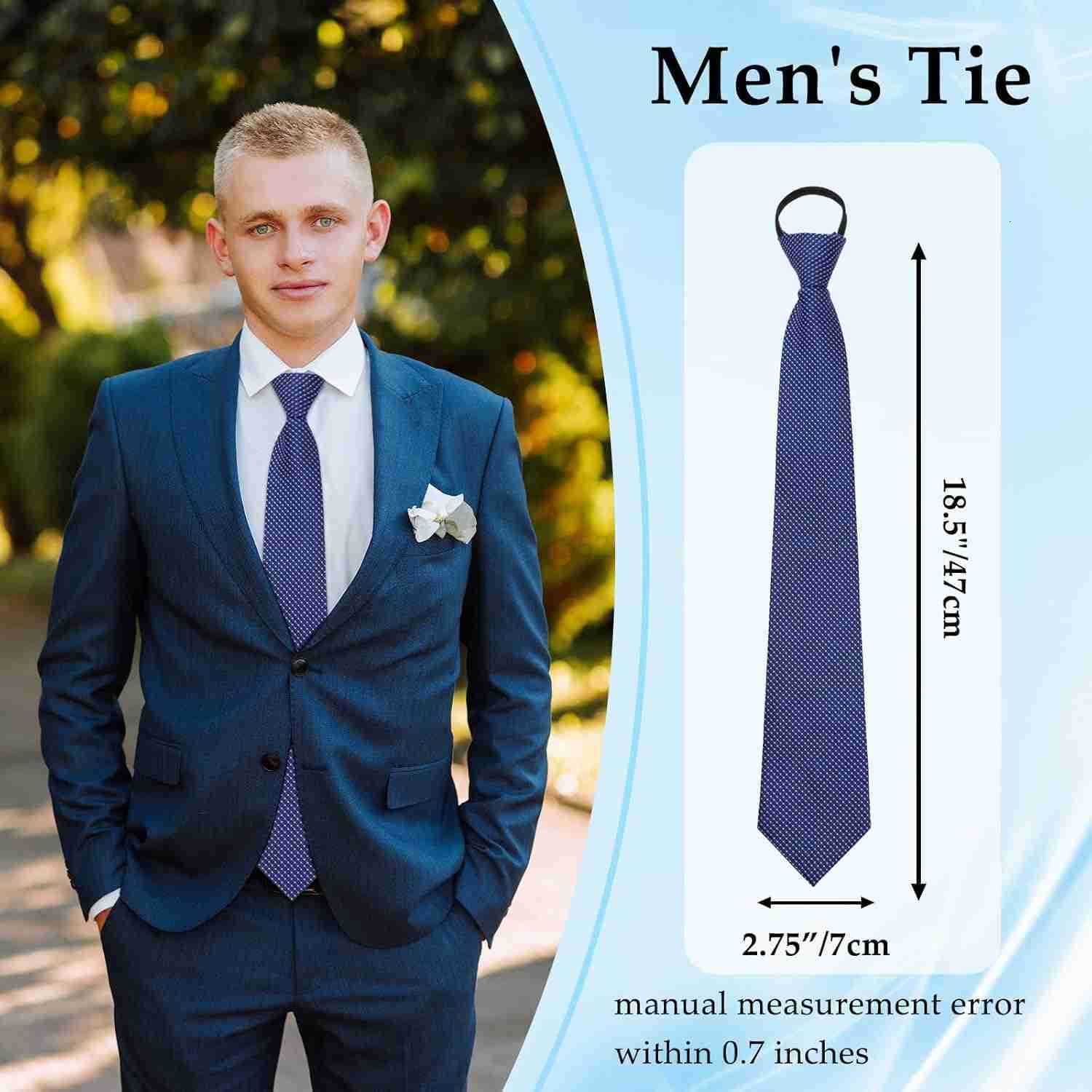 Mens Ties Zipper Ties for Men Pre Tied Mens Tie 4 Pack Adjustable Mens Neckties for Business Wedding PartyW250904