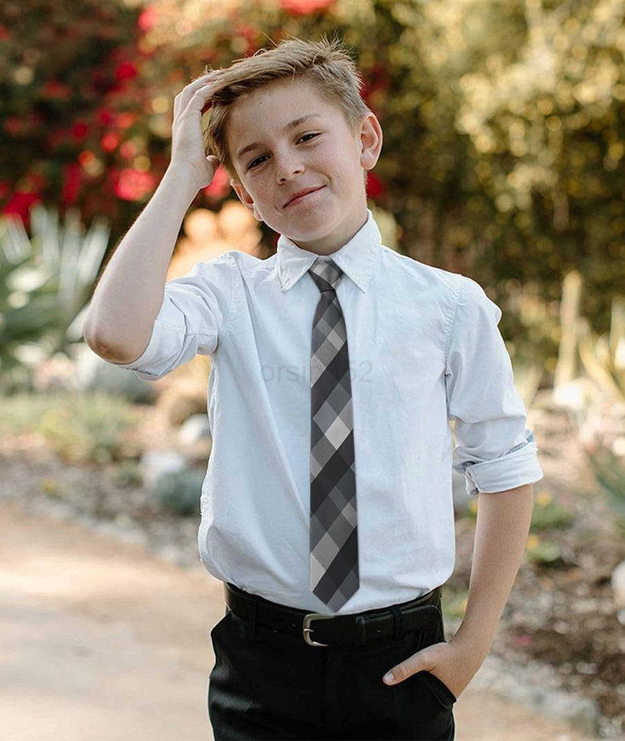Boys Tie Kids Necktie with Pocket Square Set Ties for Boy Formal Neck Strap Youth Tie for Kids Party SchoolW250904