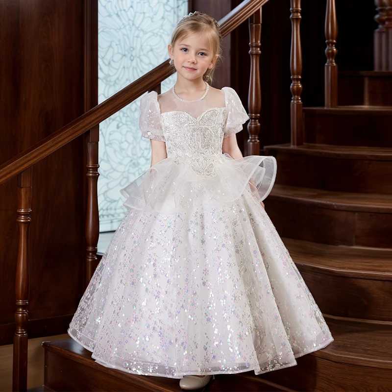 2025 high-end girls evening dress birthday princess dress little girls performance dress summer party dress Z250904