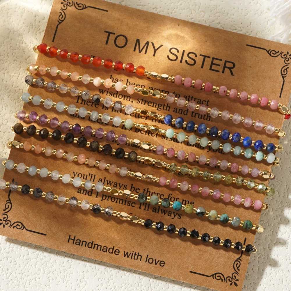 Go2boho Dainty Tiny Stone Beaded Chain Stack Gemstone Y2K Tren Handcrafted Bracelets with Card Gifts Set for Women Men 2024XJ250904