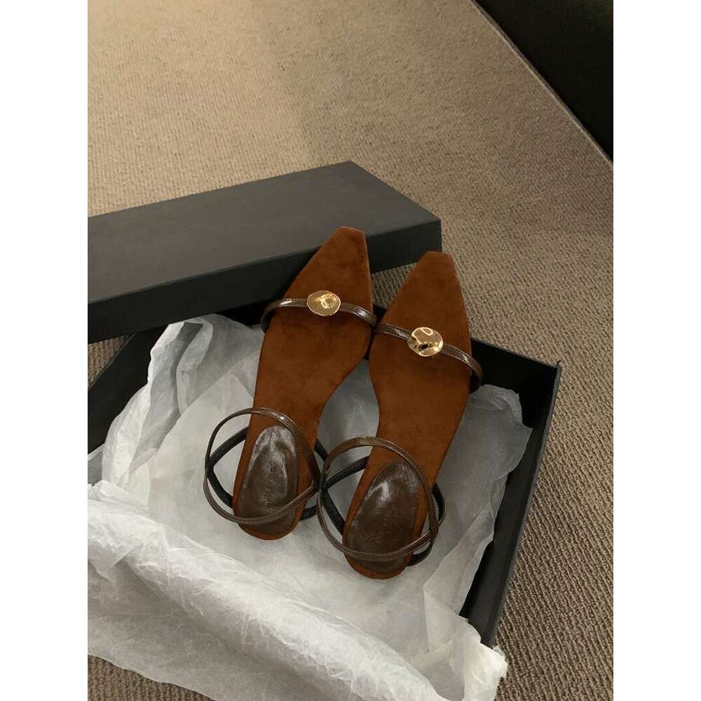 Low Heel Sandals for Women, Summer Outdoor Wear, New Korean Style, French Designer Shoe Chic, Gentle, Matches with Skirts, Black Roman Shoes