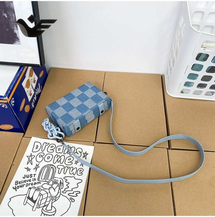 Feiyan Free Shipping New Designer Bag Luxury Shopping Bag Denim Chain Small Square Bag Trendy Brand Casual Versatile Box Bag Canvas Single Shoulder Ba