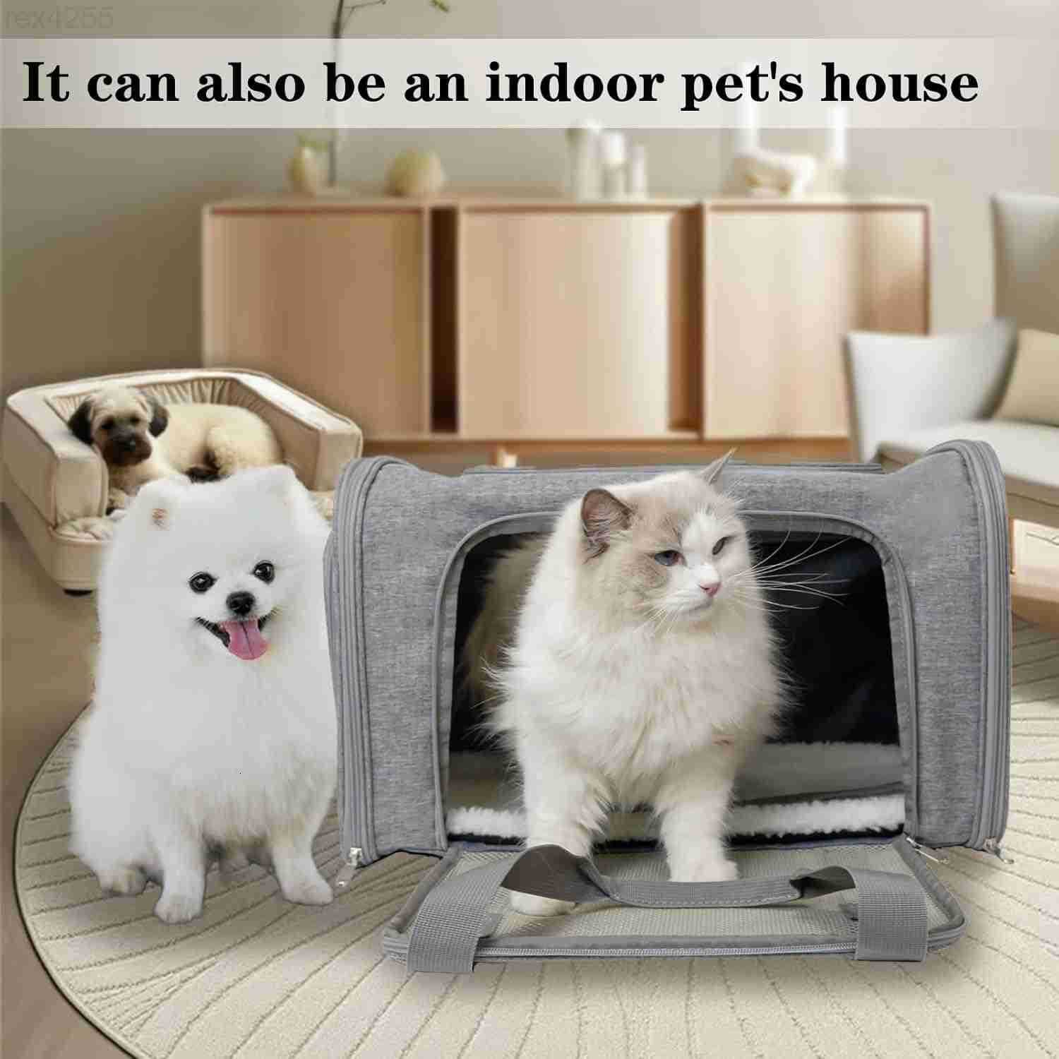 Cat Dog Carrier for Small Medium Pet Carriers Up to15Lbs Cats Carrier Soft Sided Puppy Dogs Bag Portable Foldable Airline Approved Carrier Travel Gree