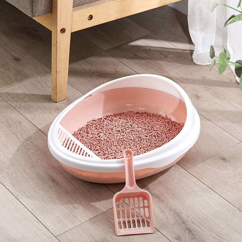 famous brand Small Creative Eggshell Box Nest Oval Semi Enclosed Toilet Pet Supplies With Cat Litter Scoop