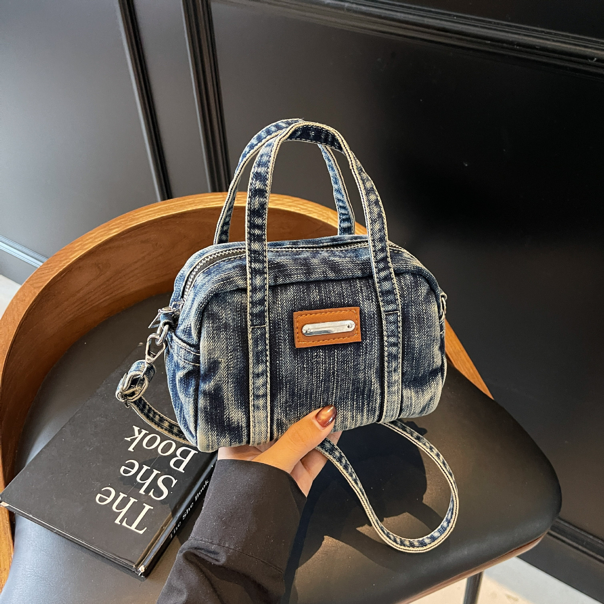 Autumn New Designer Bag Korean Style Denim Small Square Bag Color Block Niche Fashion Handbag Women s Shoulder Bag Pillow Bag