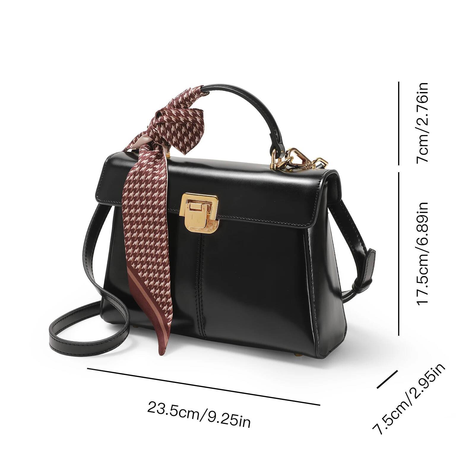 ITAMOOD Genuine Leather Branded Women's Handbag Fashionable and Versatile Crossbody Bag With Scarf Decor