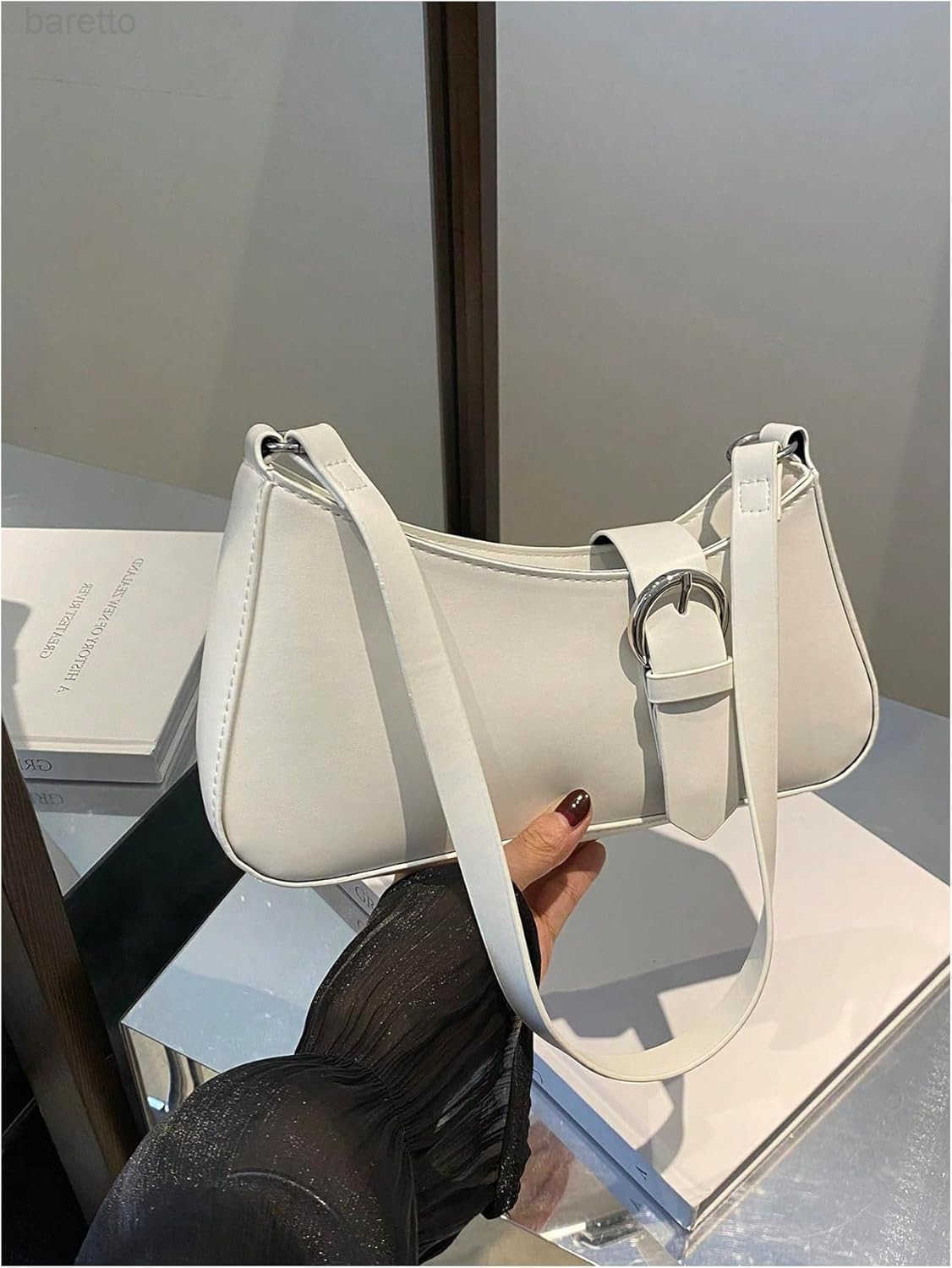 Womens Zipper Crescent Shoulder Handbags Vintage Top Handle Underarm Bags M250903