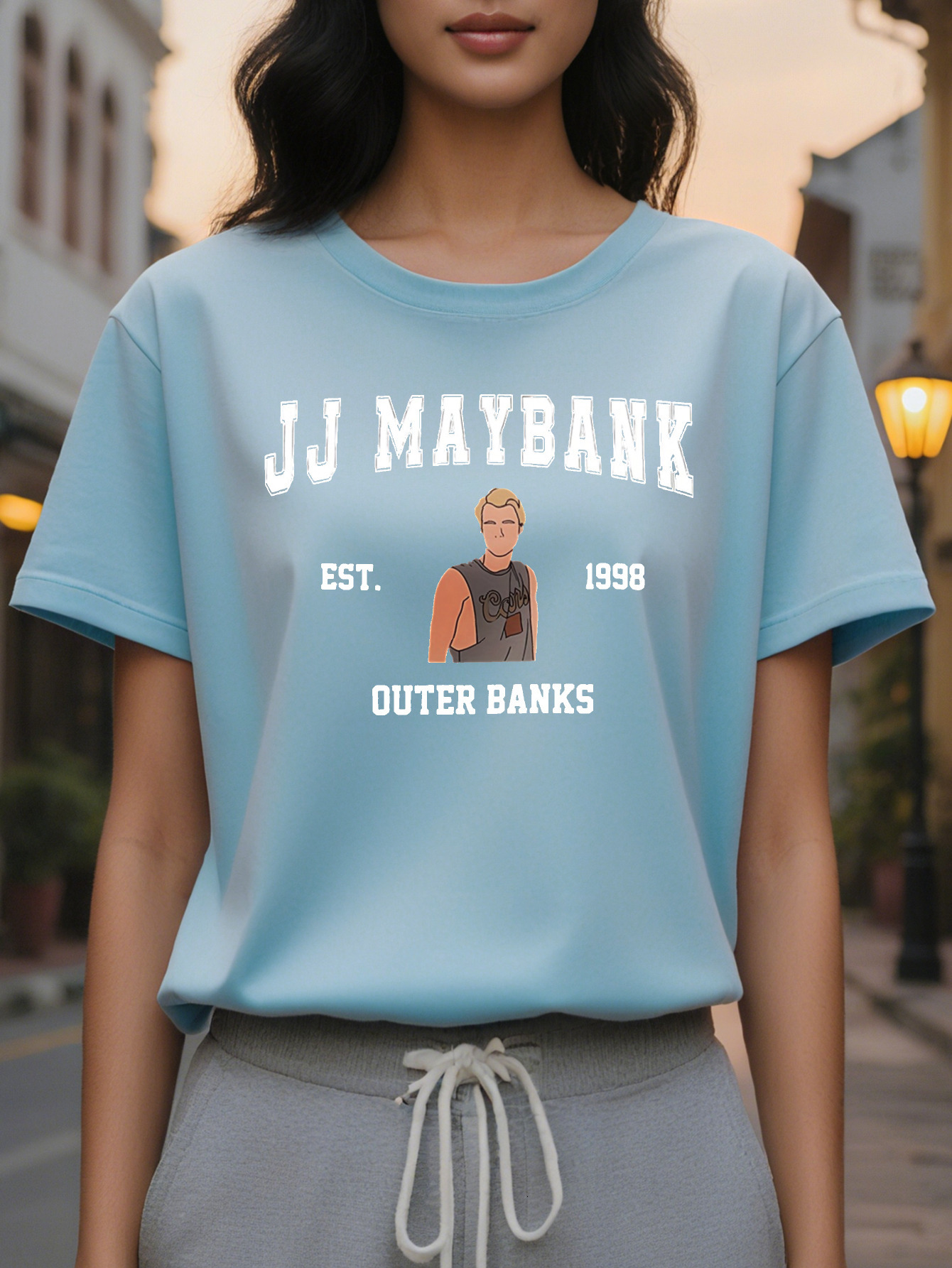 100% Cotton American Style Printing Pattern Fashion Round Neck Short Sleeve T Shirt Ladies The New Spring And Summer