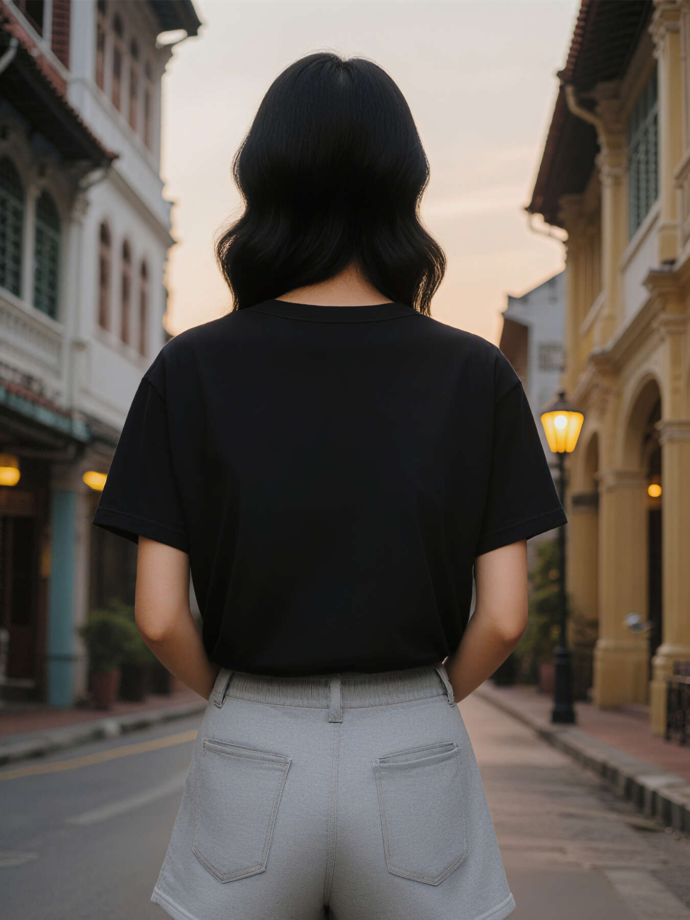 Lady Eat Sleep Repeat Graphic T-Shirt Pink Ballet Shoes Black Dancer Silhouette with Stars Casual Round Neck Tee