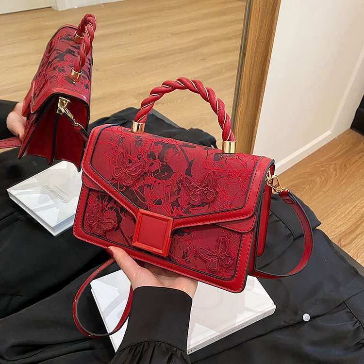 DHEssentials 2025 Butterfly Embroidered Square Bag Minimalist Luxury Shoulder Purse