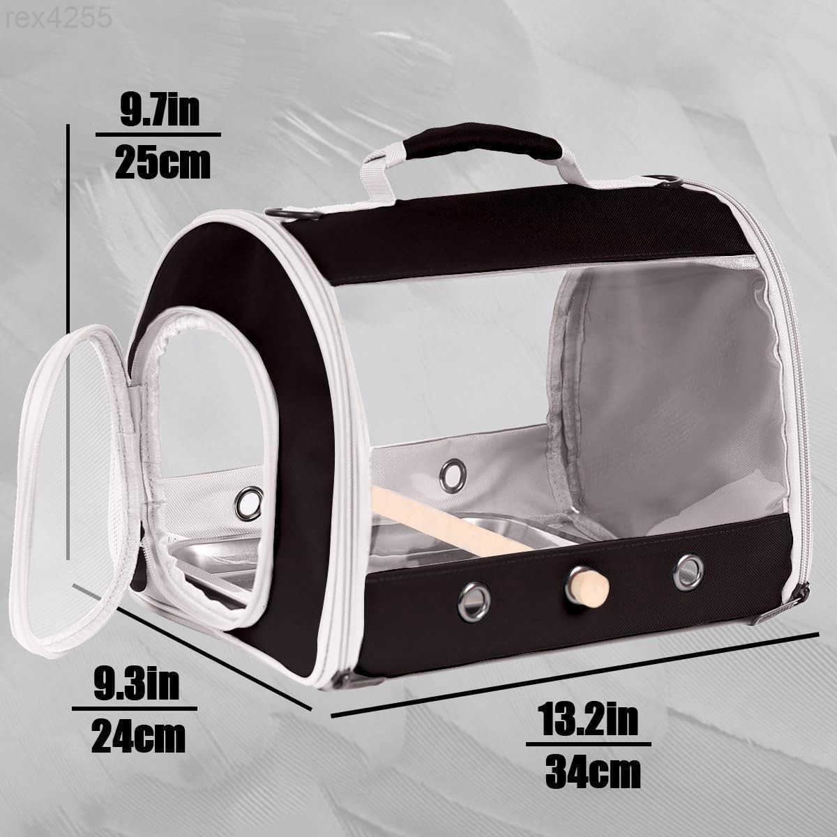 Small Bird Travel Cage Carrier Portable Parrot Parakeet Carrier with Standing Perch and Comfy Mat Budgies Carry Transport Bag for Vet Visit Shopping a