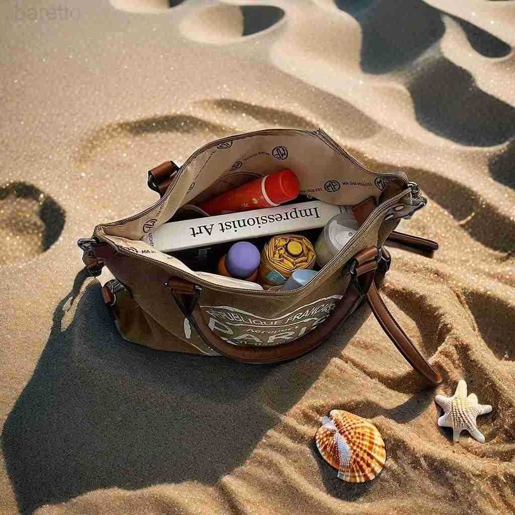 Women Vintage Paris Lightweight Canvas Tote Crossbody Bag with Zipper for Work M250904