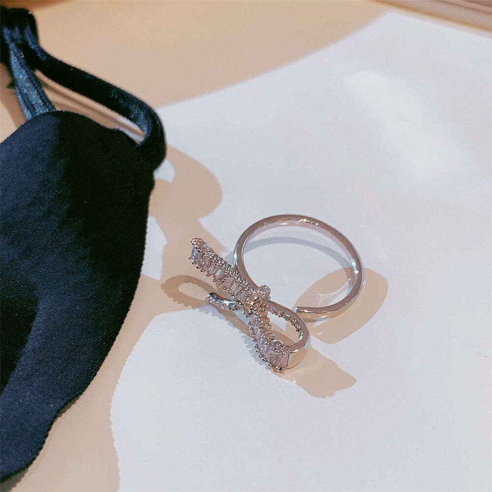 Adjustable Open Bowknot INS Style Niche Design Fashion Index Finger Street Personality Ring Trend