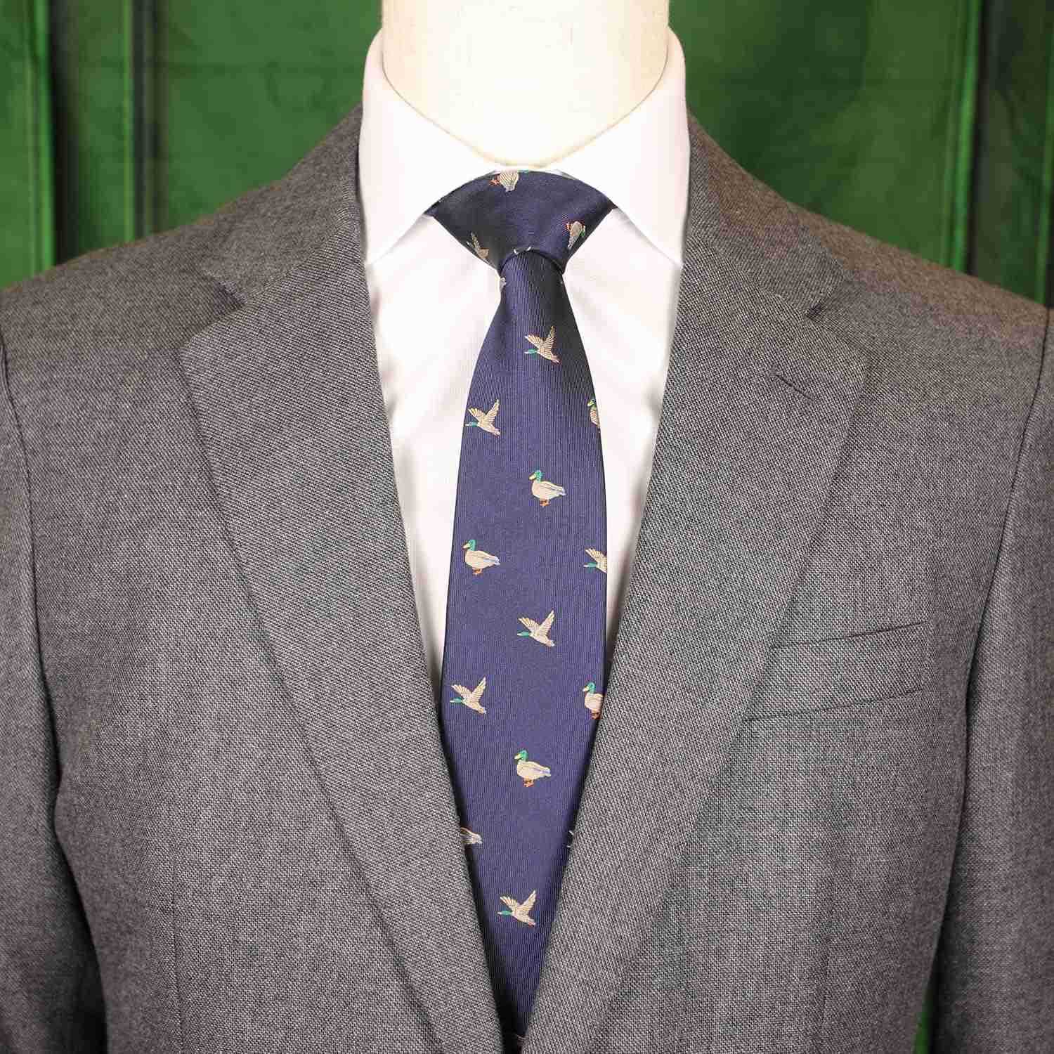 Tie With Box Wild Animal Duck Navy NecktieW250904