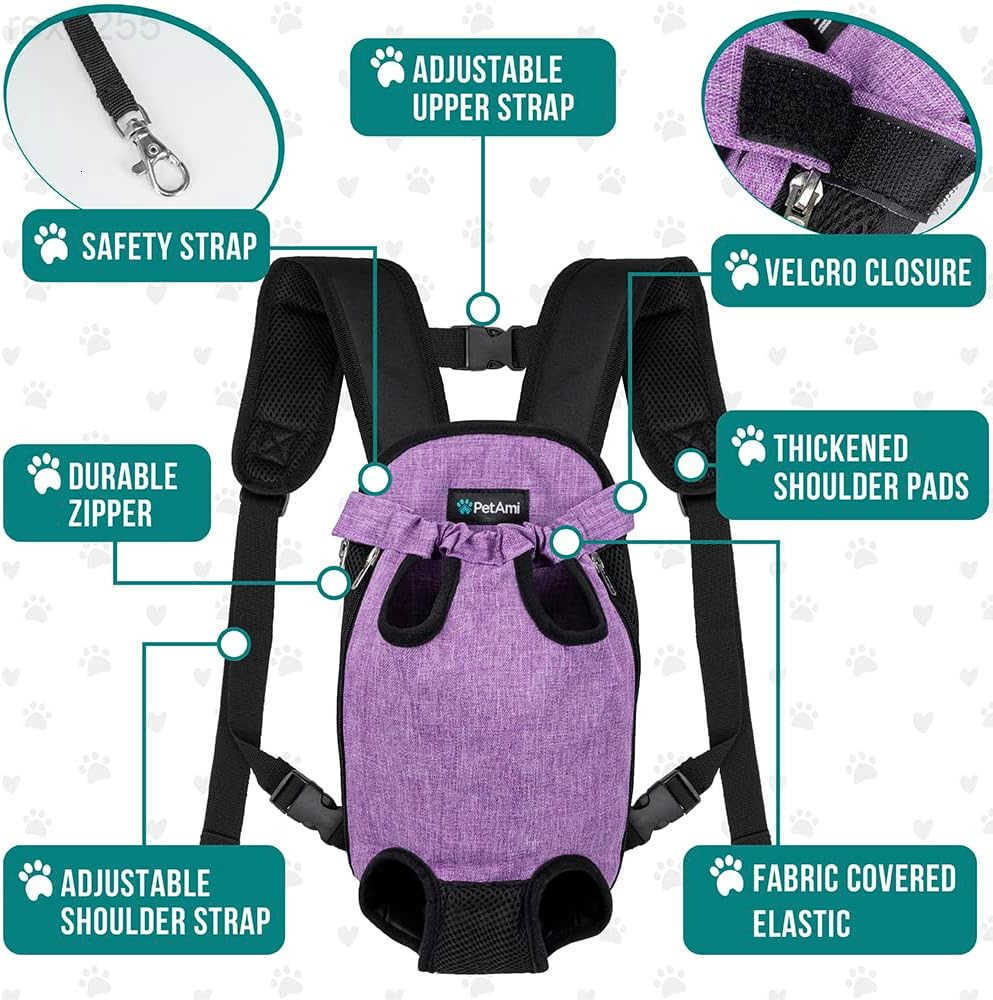 Dog Carrier Backpack Adjustable Dog Pet Cat Front Carrier Backpack Ventilated Dog Chest Carrier for Hiking Camping Travel Sling Bag for Small Medium D