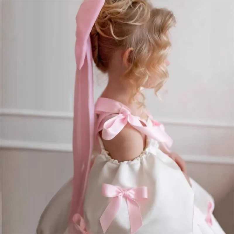 Baby Girl Princess Bow Strap Tutu Dress Infant Toddler Child Vestido Puff Sleeve Christmas Birthday Party Baby Clothes 2-14Y Z250904