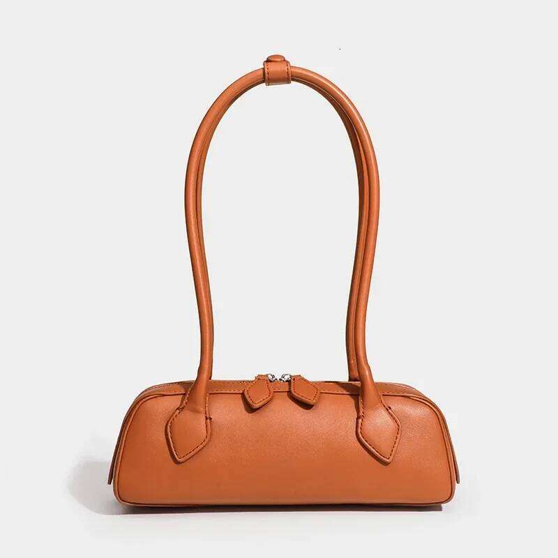 French Designer Sausage Vintage Underarm Bag Genuine Leather Women's Handbag Casual Commuting Versatile Single Shoulder Bags