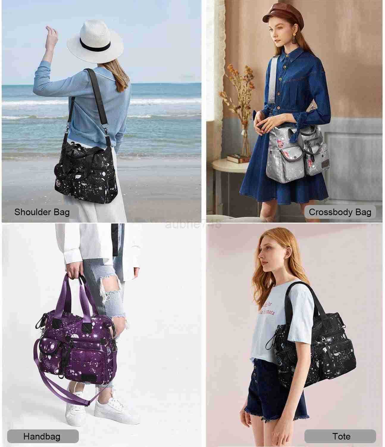 Tote Bag for WomenMulti Pockets Shoulder HandbagNurse Bag for WorkLarge Cross body PurseFashion Nylon Top Handle Satchel M250904