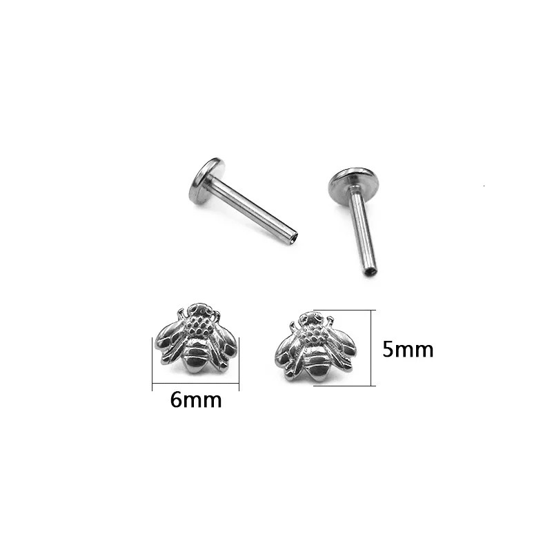 1PC Steel Tiny Zircon Crystal Tragus Helix Piercing Labret Lip Studs Nose Ring Internally Thread Cute Body Jewelry 250903 - view 6