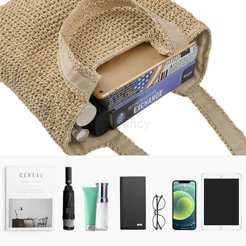 Tote Bag Large Summer Boho Woven Bags Rattan Handmade Shoulder Handbags for WomenW250904