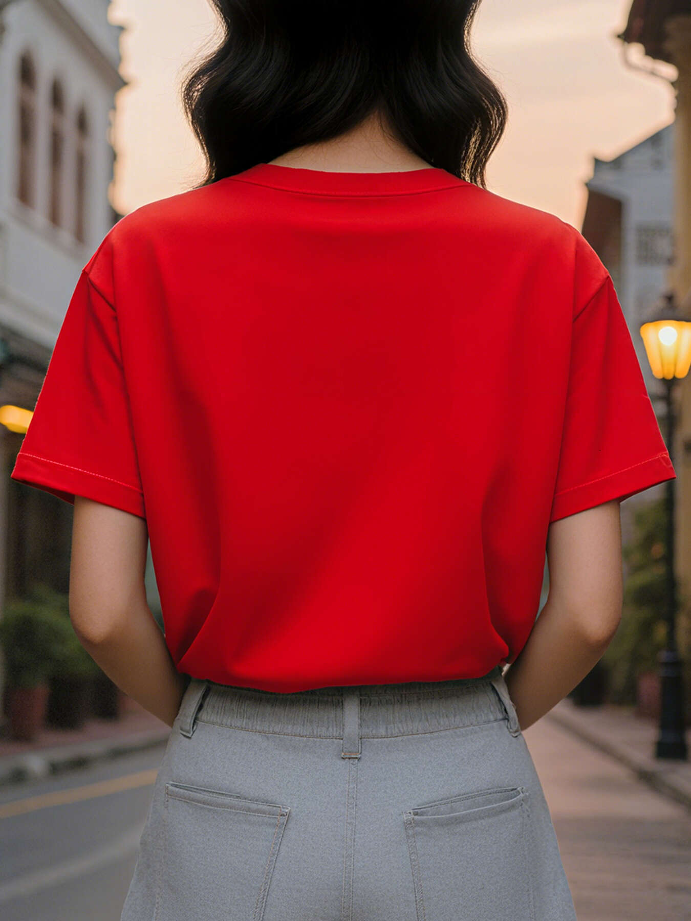 Women S Chihuahua Puppy Print T-Shirt Casual Crew Neck Short Sleeve Top Cotton Knit Fabric Slight Stretch