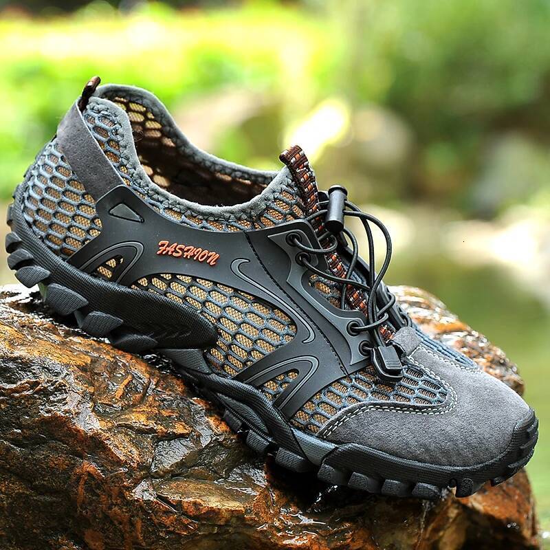 Breathable Waterproof Hiking Men Suede Mesh Outdoor Sneakers Rock Climbing Man Sport Quick-dry Shoes 2023 New ddmysaturn