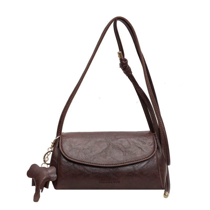 2025 autumn new European and American retro niche design crossbody bag with lychee pattern casual designer shoulder bag