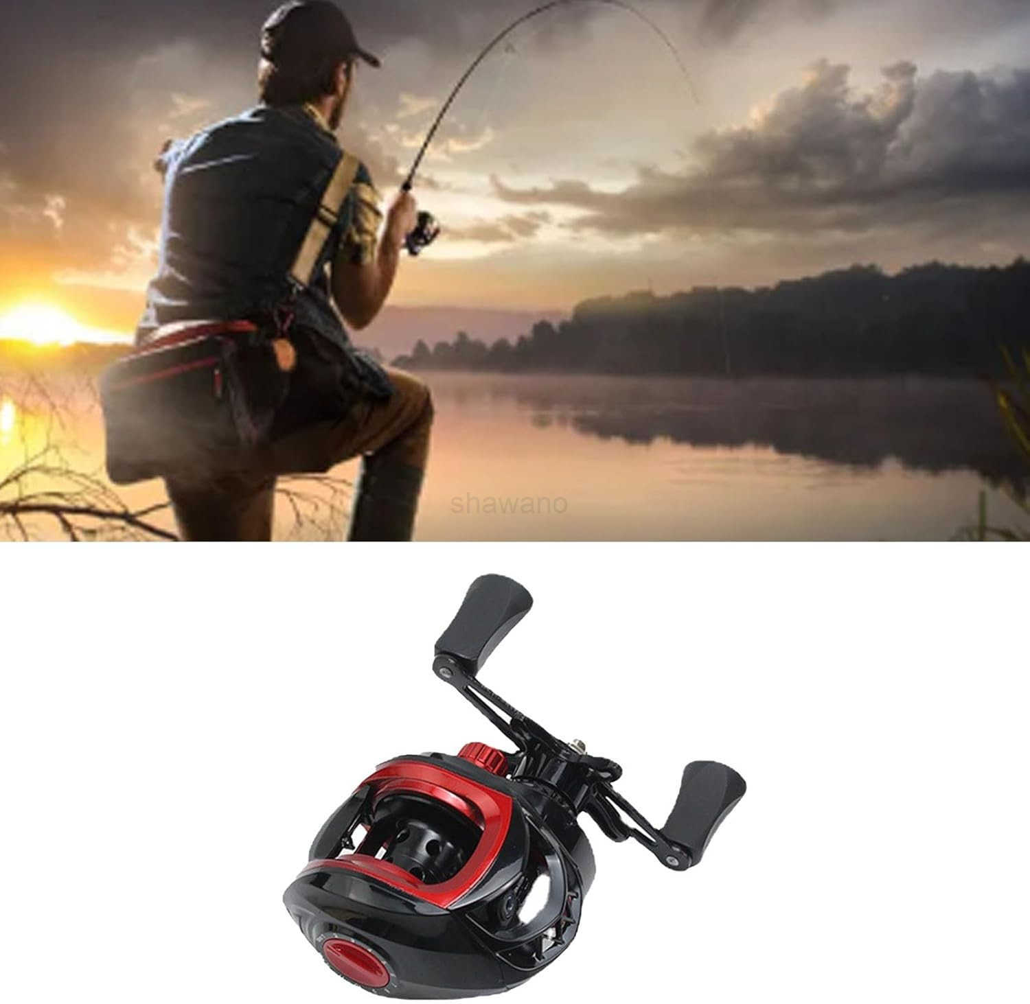 Baitcasting Reel Metal Powerful Lightweight Smooth Baitcaster Fishing Reel for Saltwater Freshwater W250904