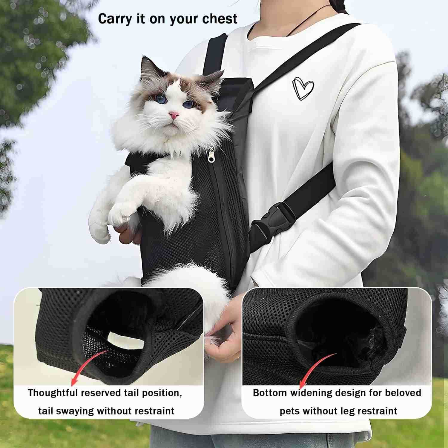 Pet Carrier Backpack Adjustable Pet Front Carriers for Small Medium Dogs Cats 518 Lbs Legs Out Dog Cat Carrier Backpack for HikingCampingTravelingCycl