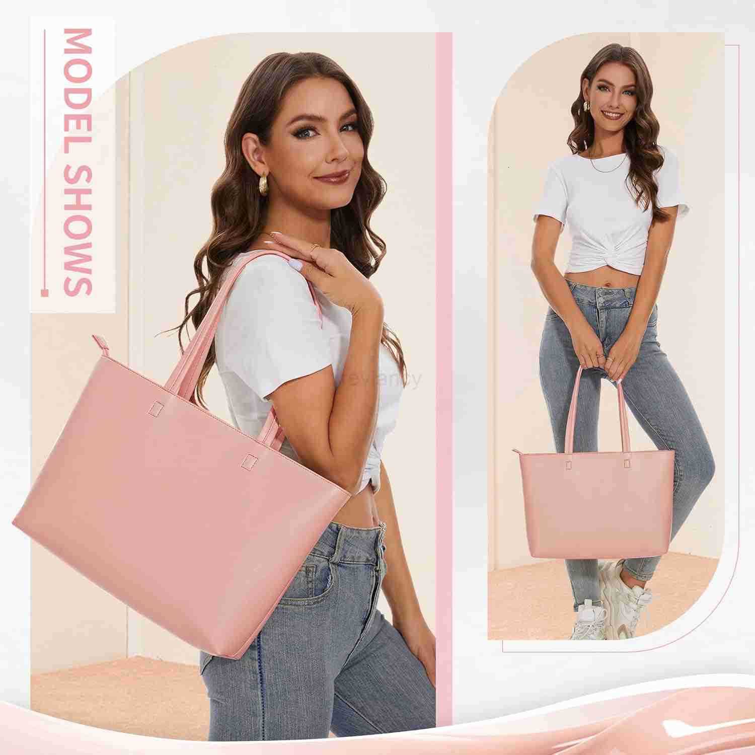 Tote Bag Zipper Shoulder Bag Faux Leather Purses Satchel for Women Casual Handbag Work Dating CollegeW250904