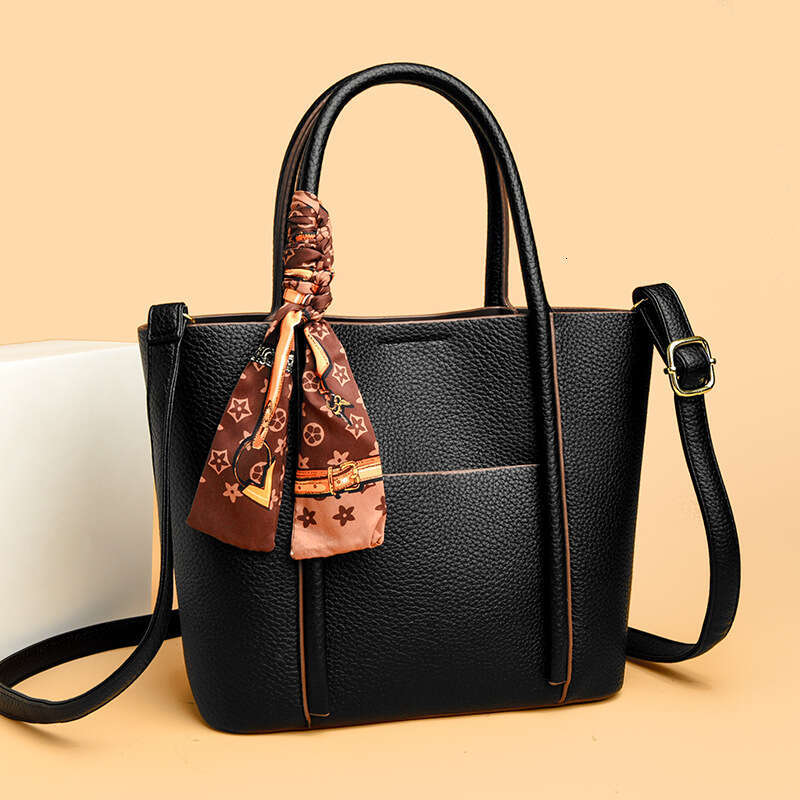 DHEssentials 2025 Summer New Women's Tote Bag Large Capacity Crossbody Commuter Handheld Single Shoulder Bag Urban Minimalist Black Khaki