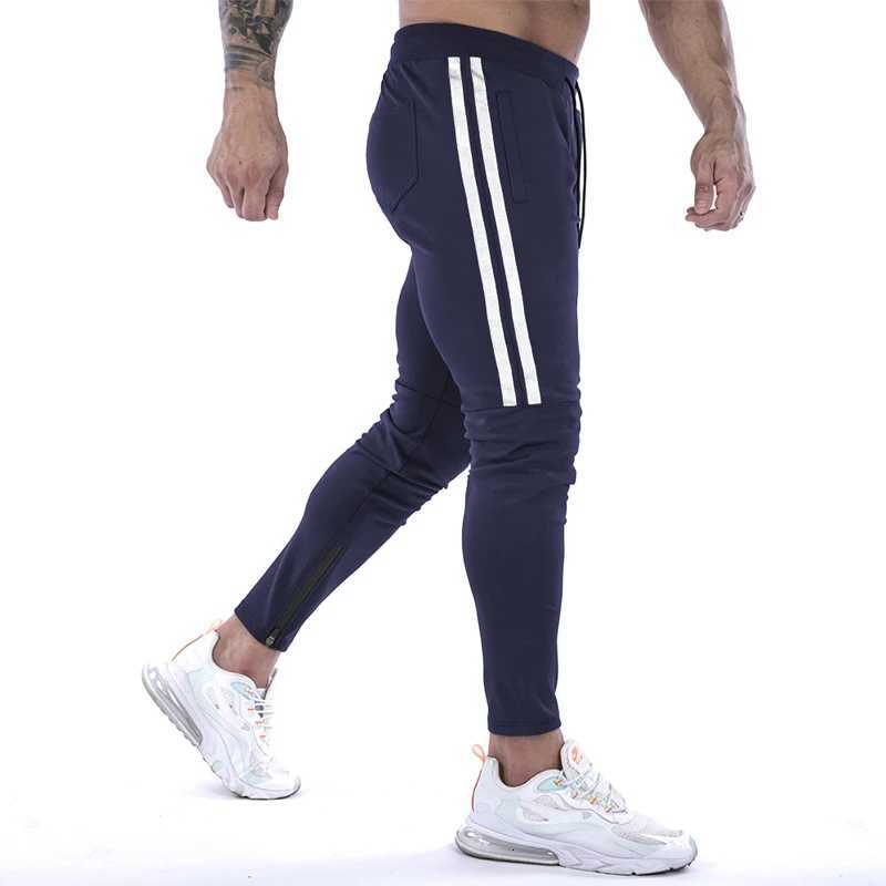 Gym Skinny Jogger Pants Men Running Sweatpants Fitness Bodybuilding Sports Pants Zip pocket Male Cotton Jogging Trousers menXJ250904