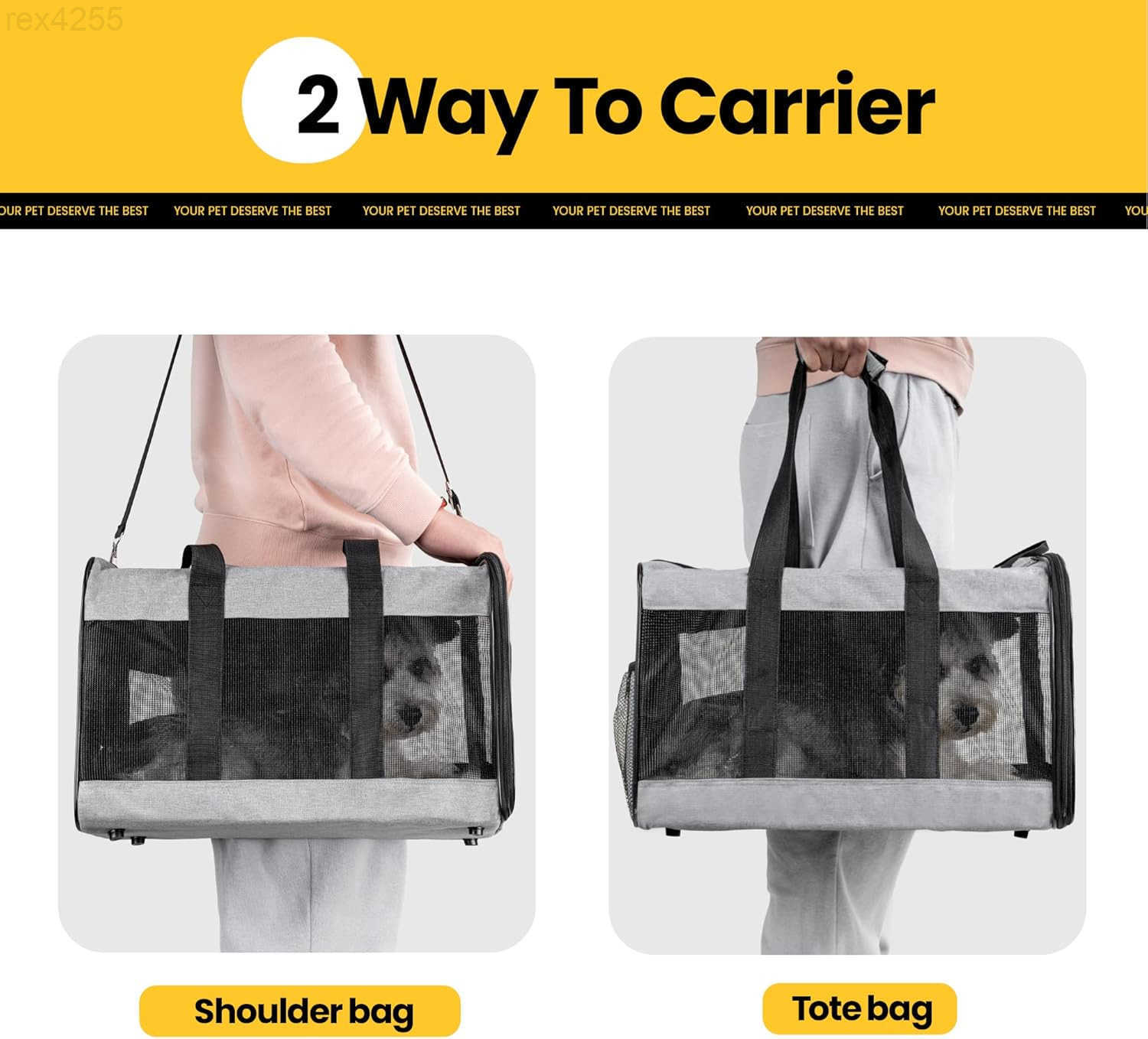 Cat Carrier Airline Approved SoftSided Dog Carrier with Inner Safety Leash Pet Transport Carrier for SmallMedium Cats Puppies up to 15 Lbs Collapsible