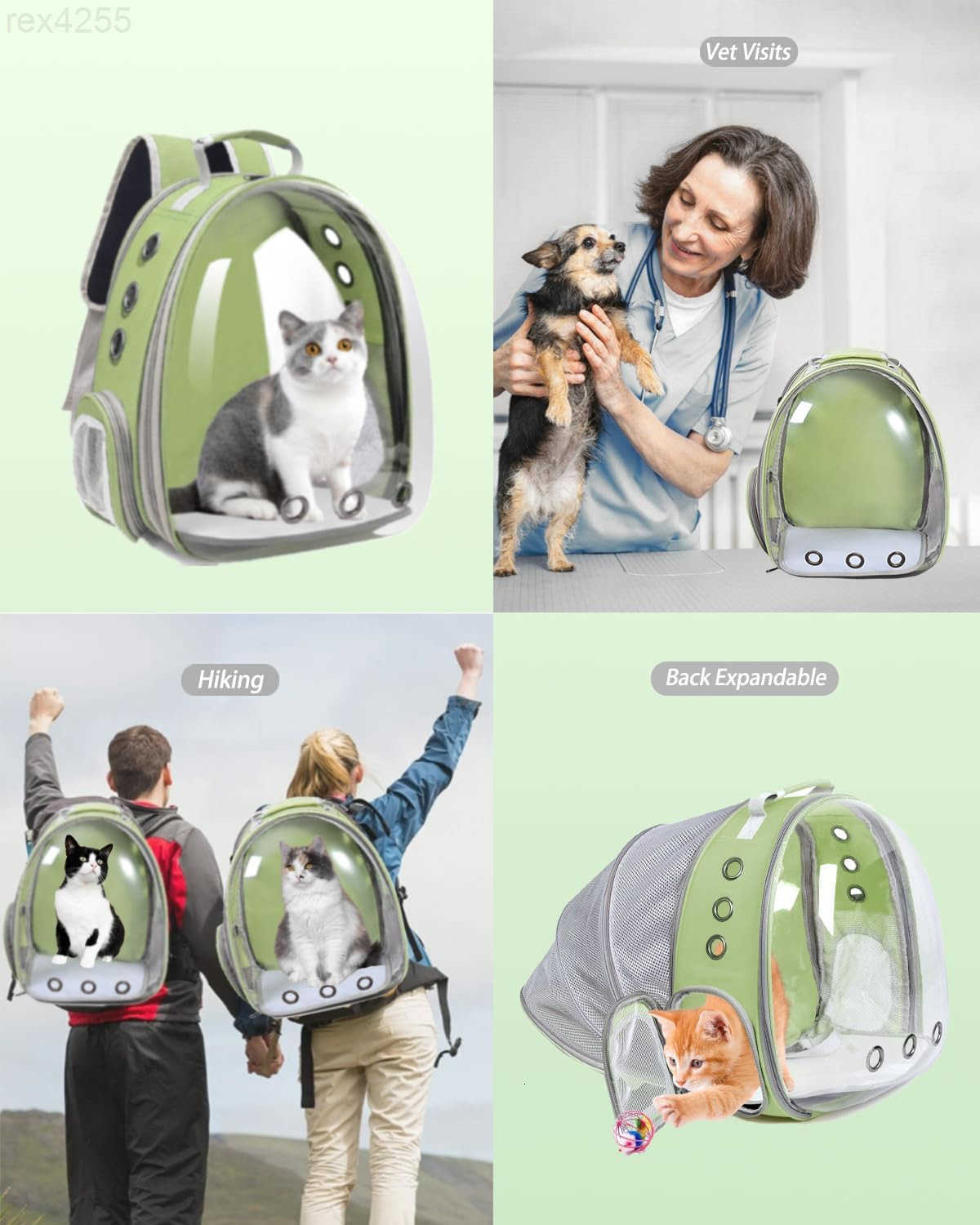 Cat Backpack Carrier Bubble Expandable Foldable Breathable Pet Carrier Dog Carrier Backpack for Large Big Cats Hiking Travelling Camping Back Expandab