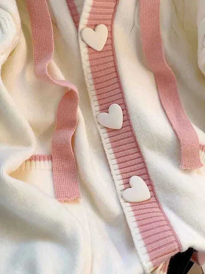 Jmprs Cute Sweet Cardigan Sweaters Women Lazy Wind White Knitted Coats Long Sleeve Loose Female Japan Kawaii Elegant Hooded Tops M250904