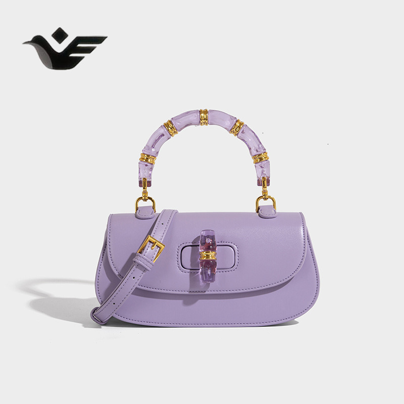 Feiyan Free Shipping New Designer Bag Luxury Shopping Bag Crystal Bamboo Knot Bag Versatile Saddle Bag 2025 New Women's Bag High-end Simple Trend