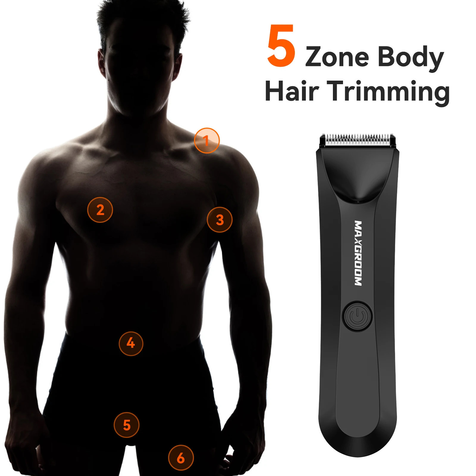 MAXGROOM Body Hair Trimmer Shaver for Men Ball Groin Pubic Replaceable Ceramic Blade Electric Razor Waterproof 250825