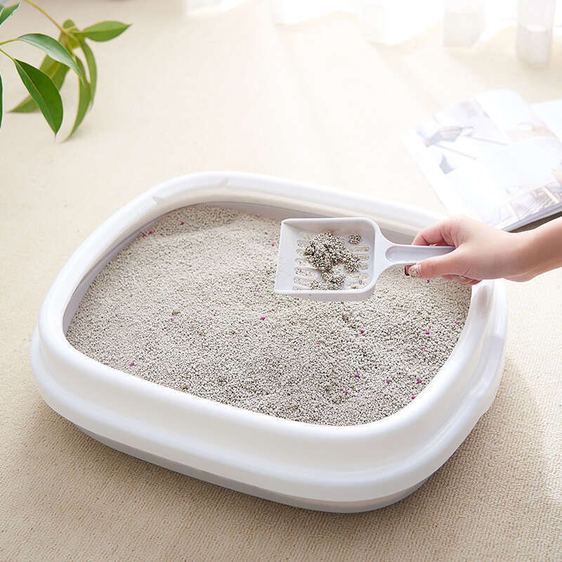 famous brand Box Semi Enclosed Detachable Easy To Clean Tray With Litter Scoop Cat Toilet