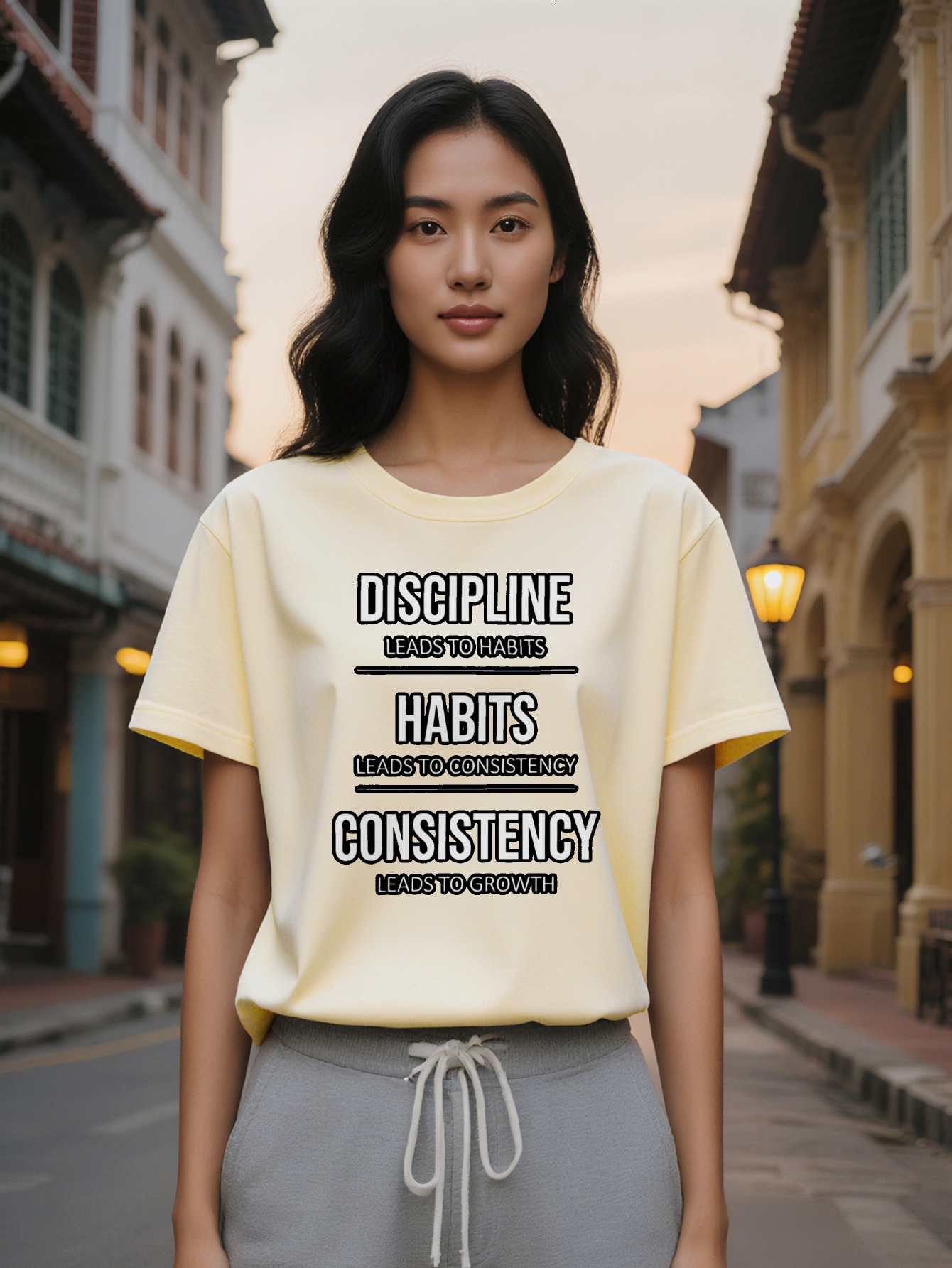 Large XL Pack Casual Round Neck T-Shirts with Motivational Quote Print Black White Lettering Breathable Summer Tees Plus Size