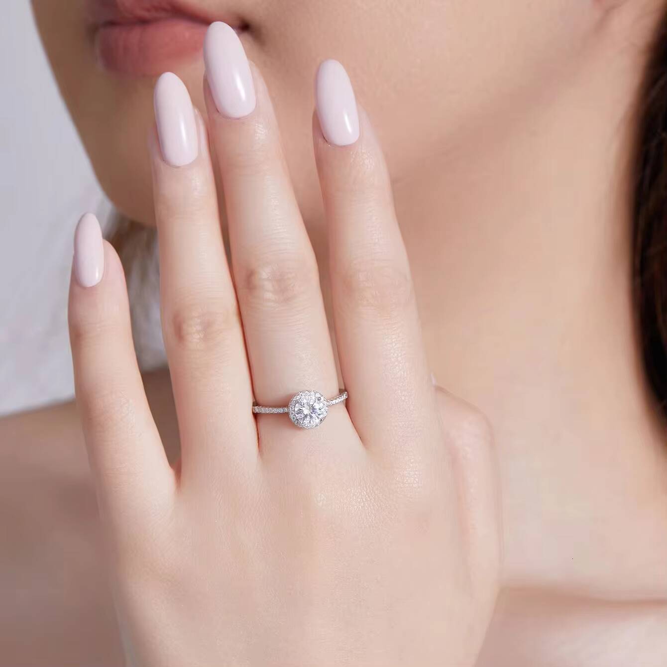 Luxury Lab Grown Diamond Ladies Finger Ring Fine Jewelry S925 Sterling Silver Women Moissanite Ring