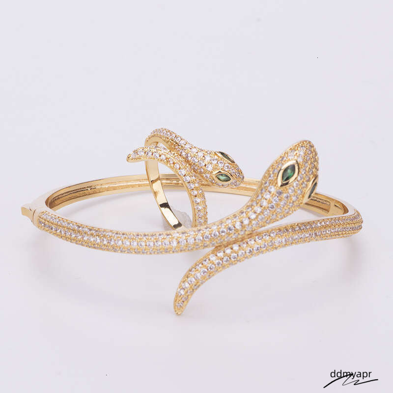 Serpent Bracelet - Gold/Rose Gold/Sier Plated Snake Ddmyday Jewelry With Stones For Women (17.1Cm Inner Circumference) Ddmyday