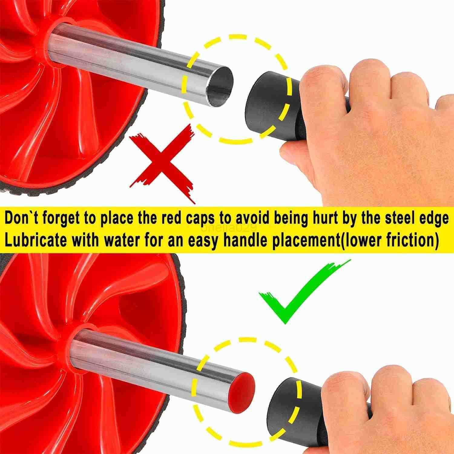 Ab Roller Wheel Ab Workout Equipment for Abdominal Core Strength Training Home Gym Fitness Equipment Exercise Wheel for Men Women W250903