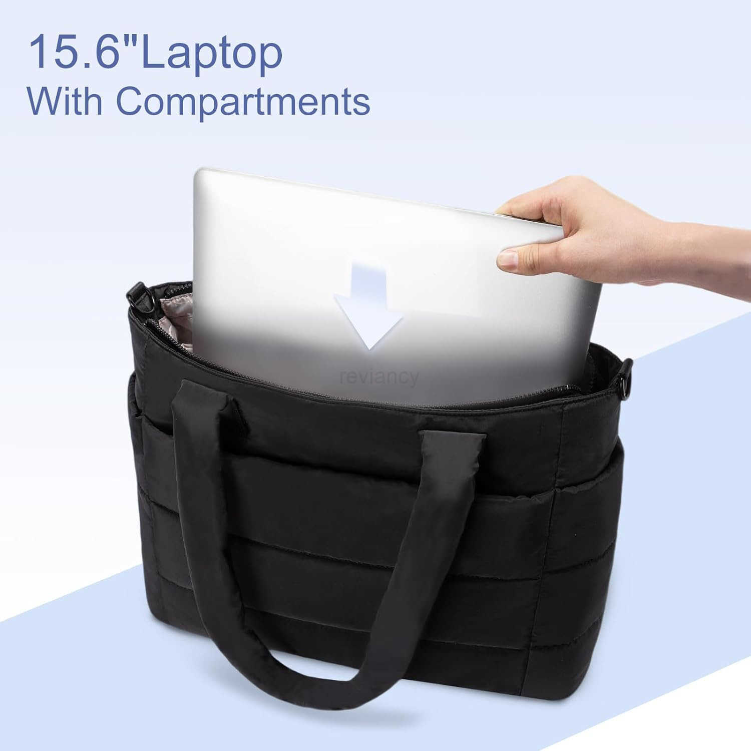 Tote Bag for Women Puffer Tote Bag Large Quilted Nurse Bag with Zipper for Work TravelW250904