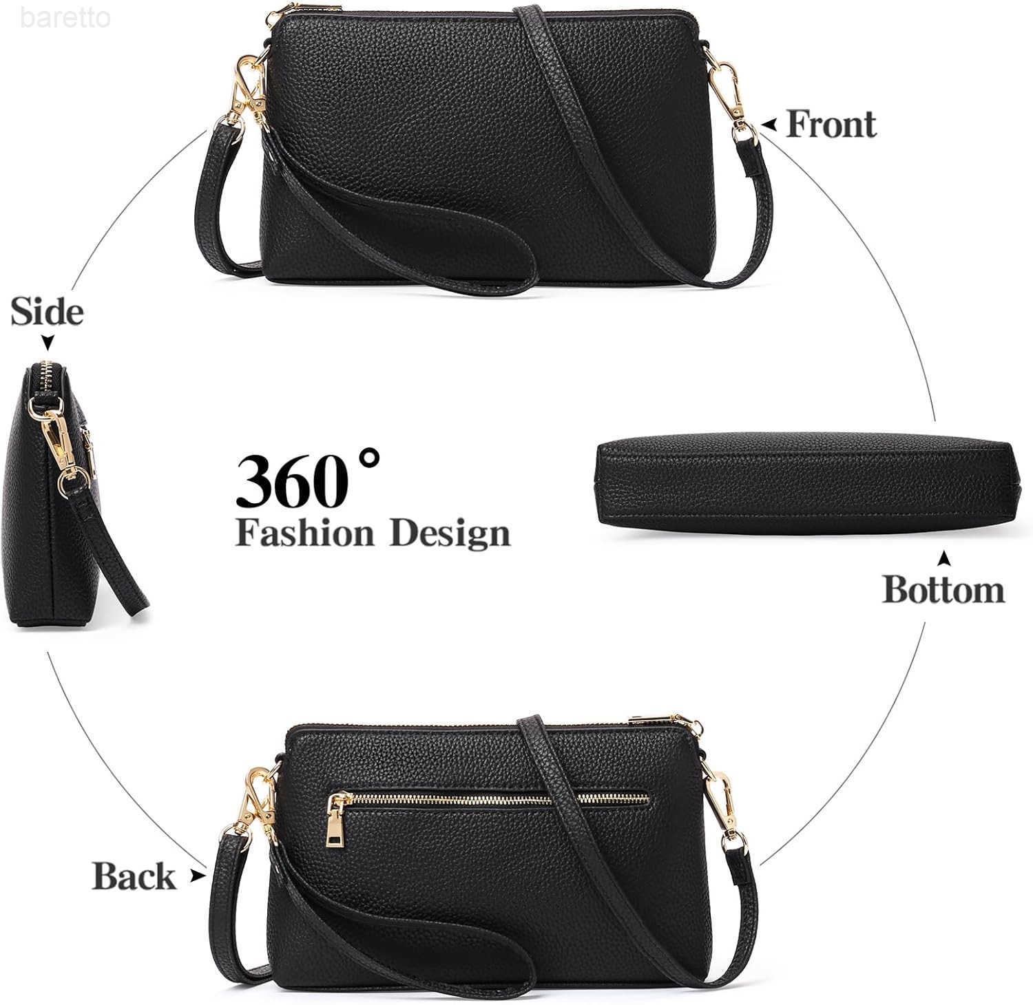 Crossbody Bags for Women RFID Blocking Leather Cross Body Bag Purses Womens Crossbody Handbags with Wristlet Strap M250904